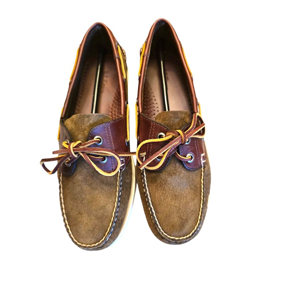 L.L. Bean Leather and Suede 2 Tone Boat Shoes Men's Size 8